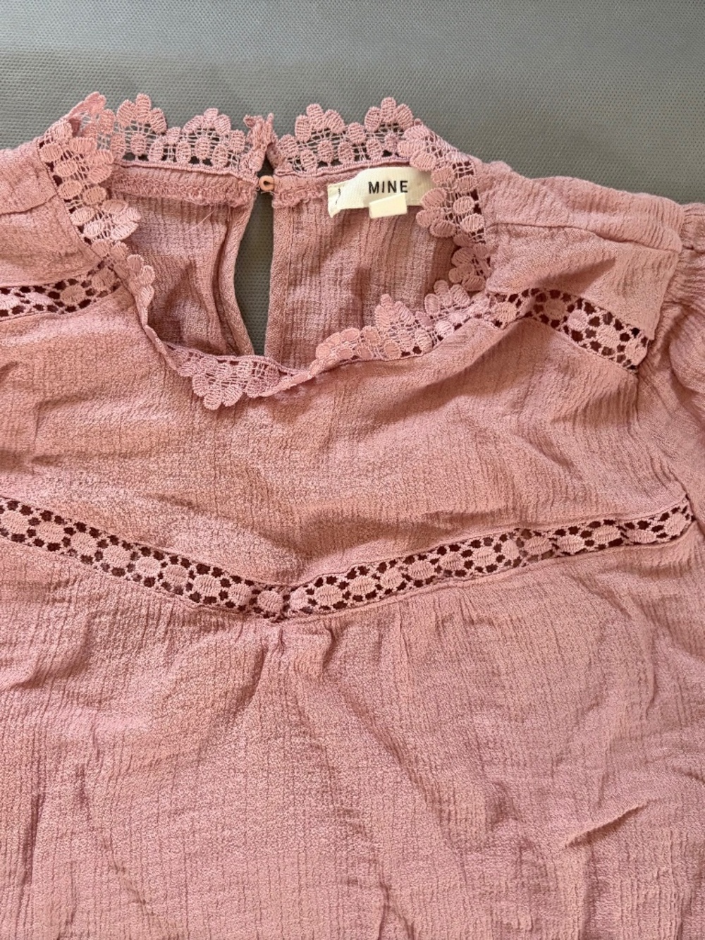 Women’s pink blouse with lace